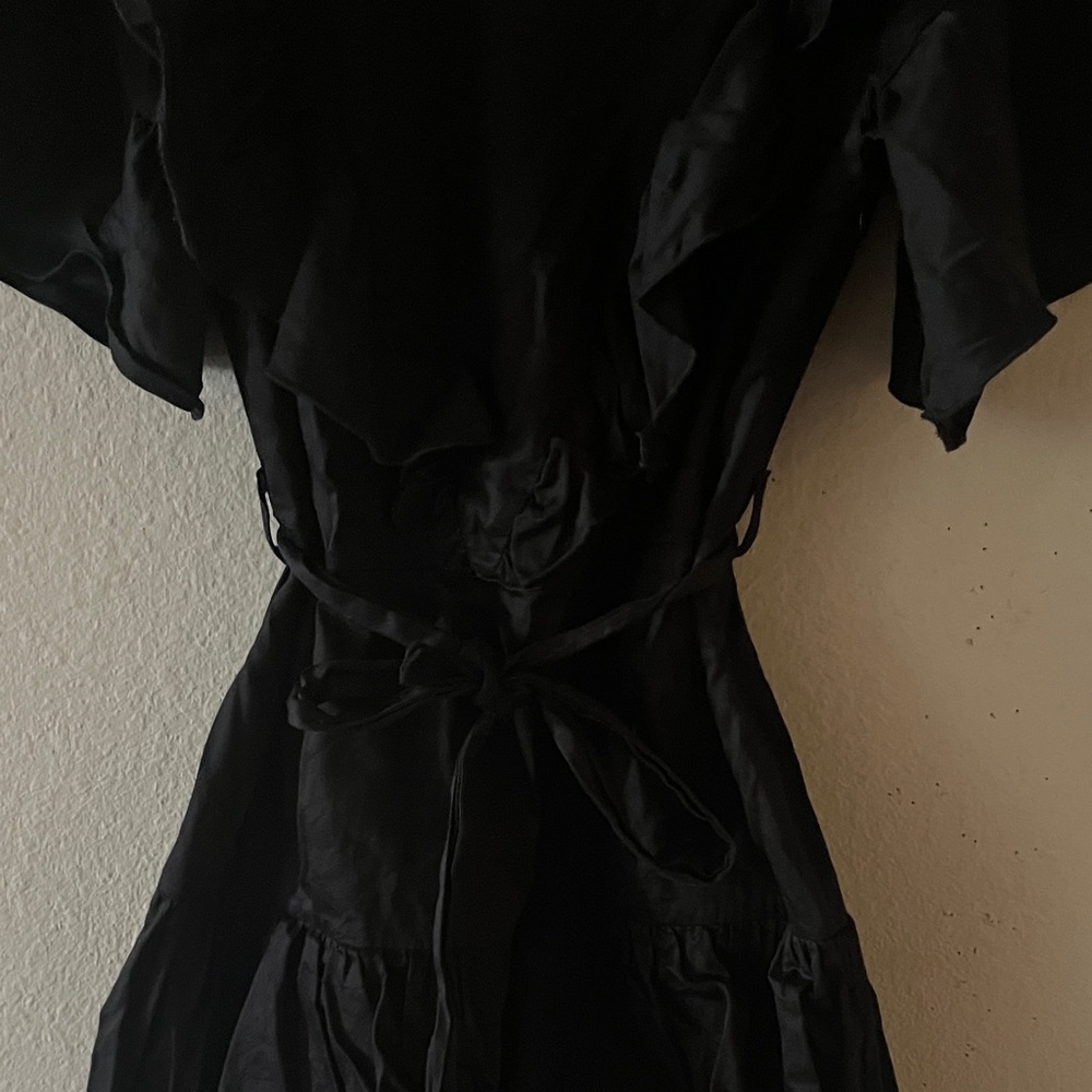 Chic Black Ruffle Mini Dress - Picture 3 of 4